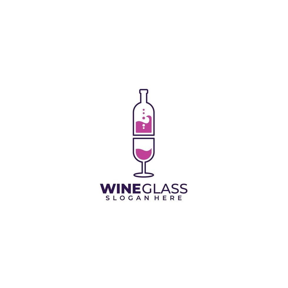 wijn glas logo kleur ontwerp illustratie icoon vector