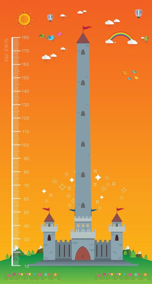 meter muur van kasteel prinsessen vector