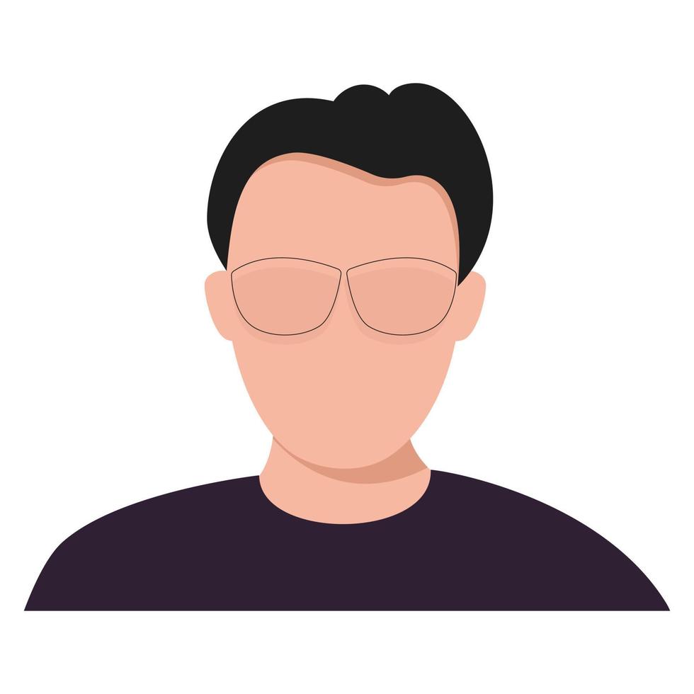 portret van een jong Mens. avatar voor sociaal netwerk. vector illustratie.
