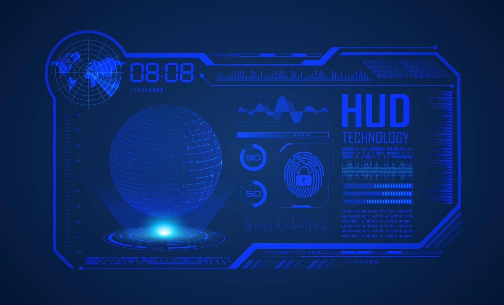 modern hud technologie scherm achtergrond vector