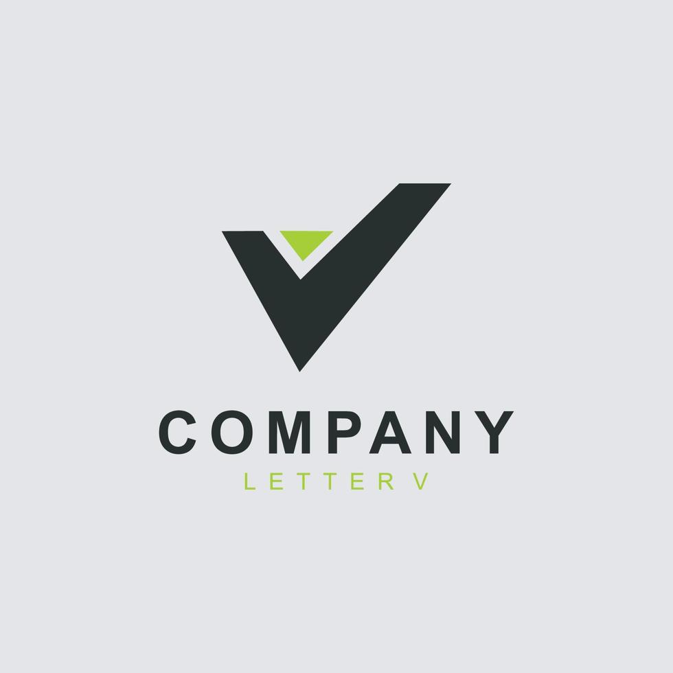 eerste brief v logo sjabloon gekleurde zwart ontwerp voor bedrijf vector