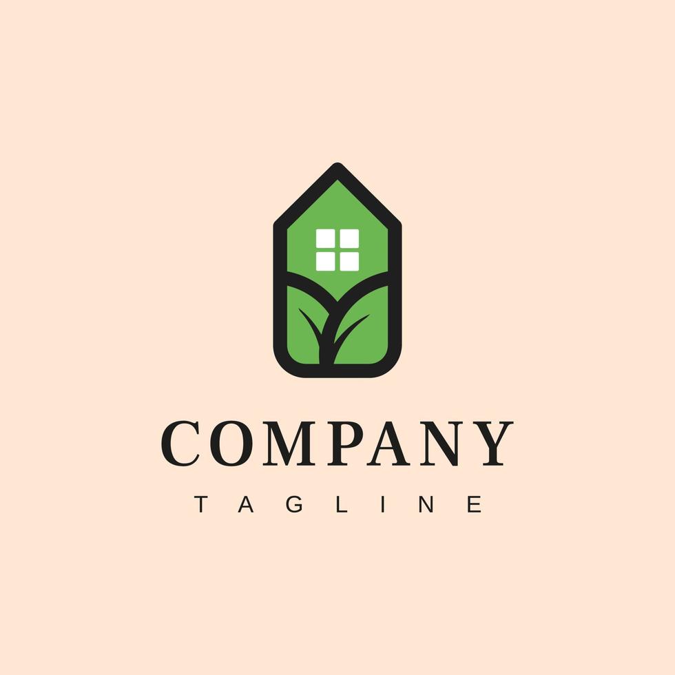 huis blad groen logo vector