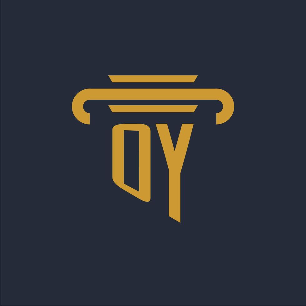 oy eerste logo monogram met pijler icoon ontwerp vector beeld