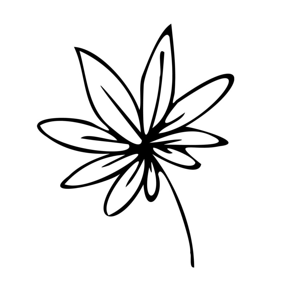 bloem hart envelop. brief met bloemen. tekening stijl. vector