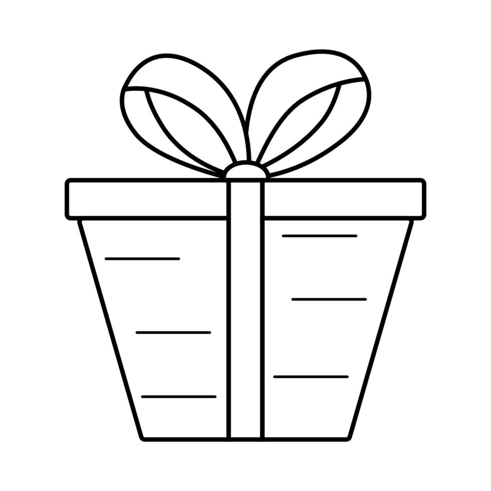 icoon van geschenk met boog. vector tekening element omhulsel papier. geschenk doos inpakken voor de vakantie. isoleren Aan een wit achtergrond illustratie.