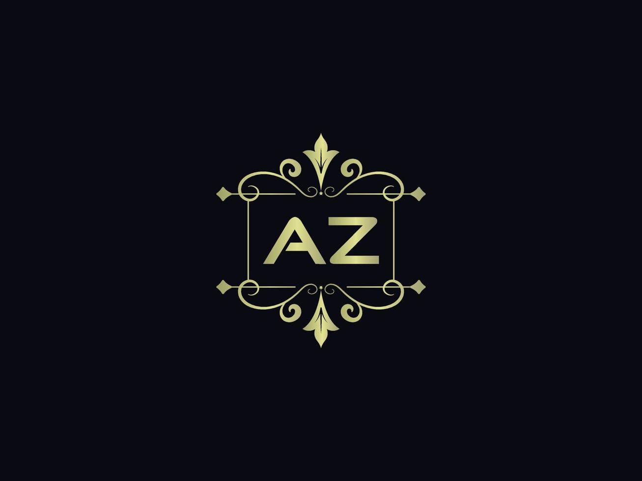 eerste az logo icoon, uniek az luxe brief logo ontwerp vector