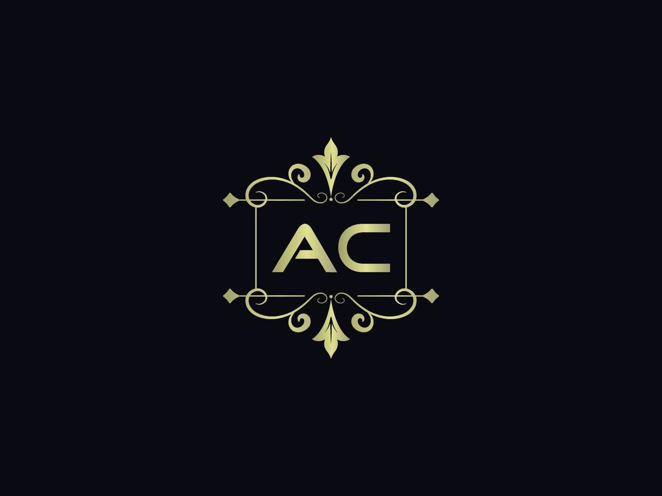 eerste ac logo icoon, uniek ac luxe brief logo ontwerp vector