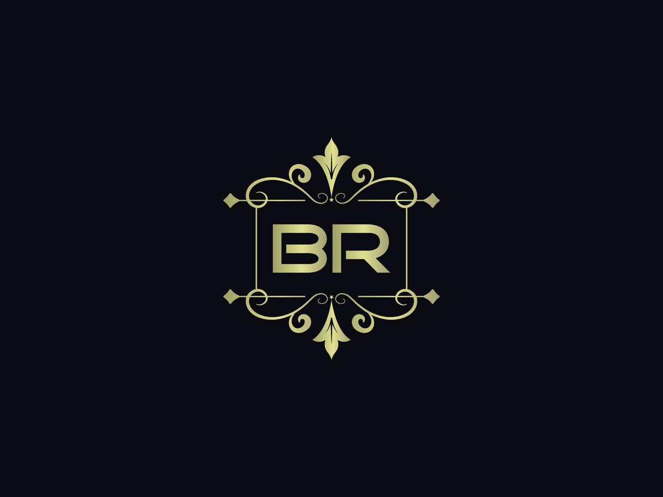 brief br logo icoon, eerste br luxe logo brief vector