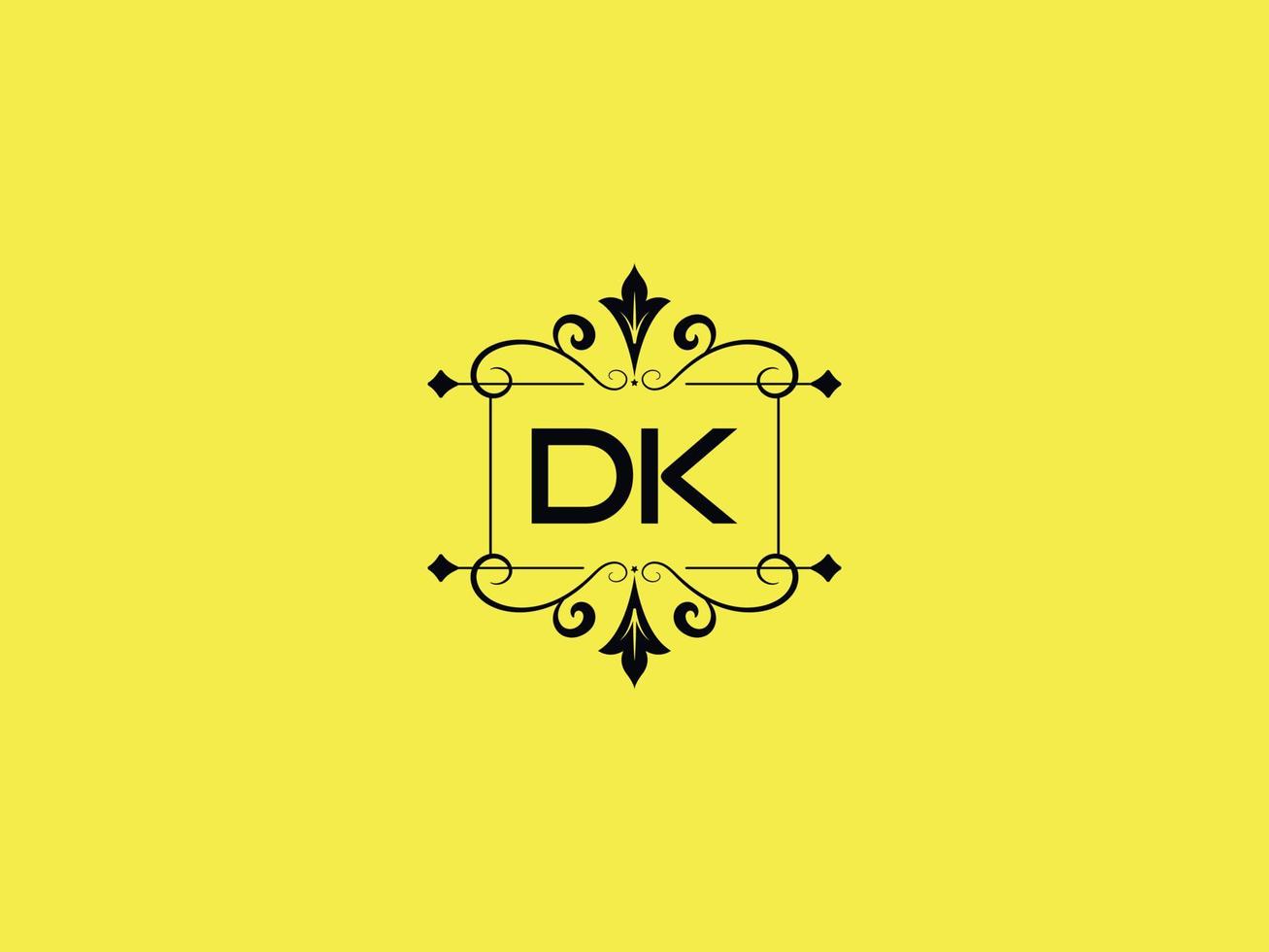 kleurrijk dk logo icoon, minimalistische dk luxe brief logo voorraad vector