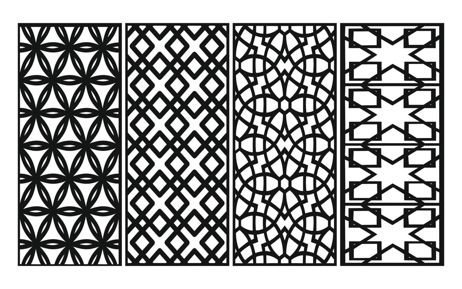 decoratief bloemen patronen, meetkundig sjabloon voor cnc laser snijdend vector