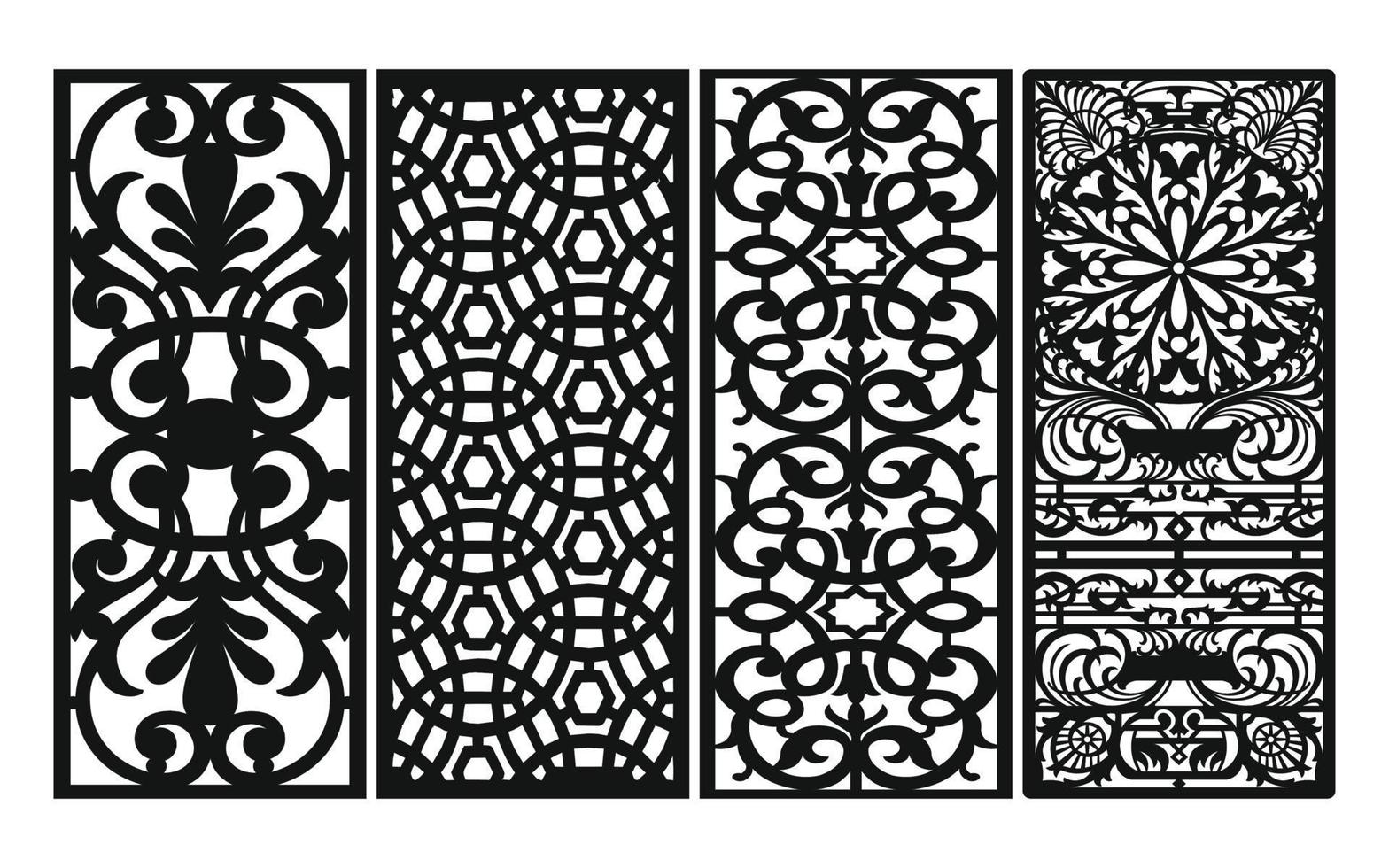 decoratief bloemen patronen, meetkundig sjabloon voor cnc laser snijdend vector