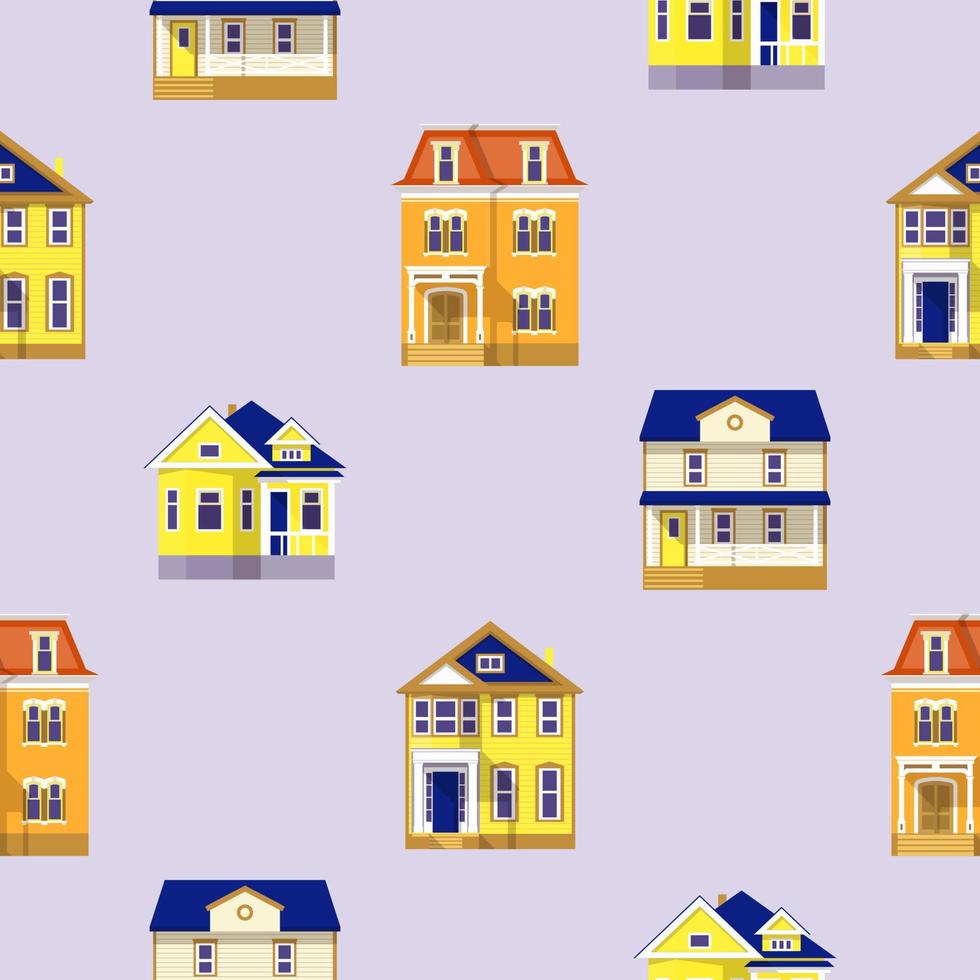 patroon van huizen Aan een grijs achtergrond. vector illustratie