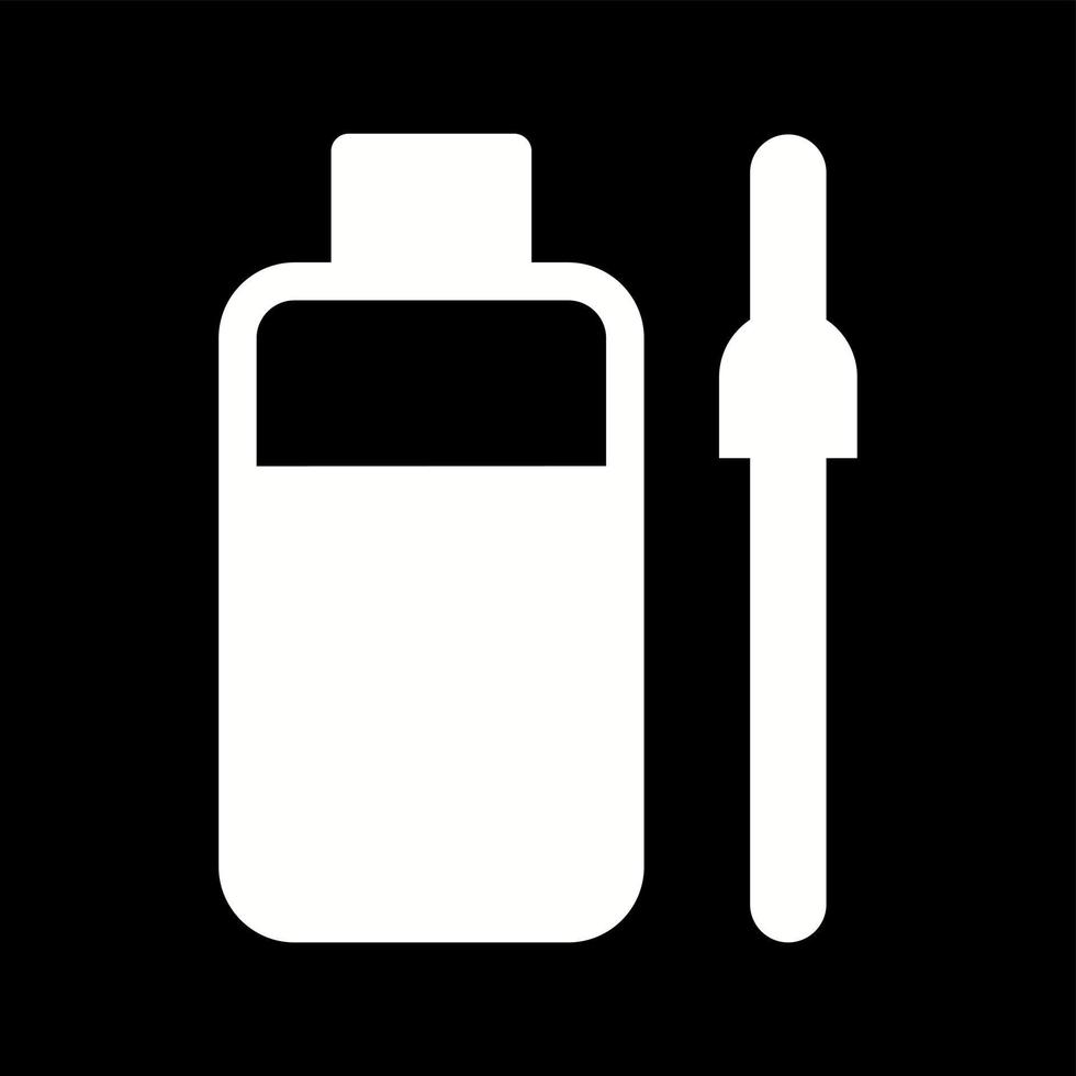 uniek fles en druppelaar vector glyph icoon