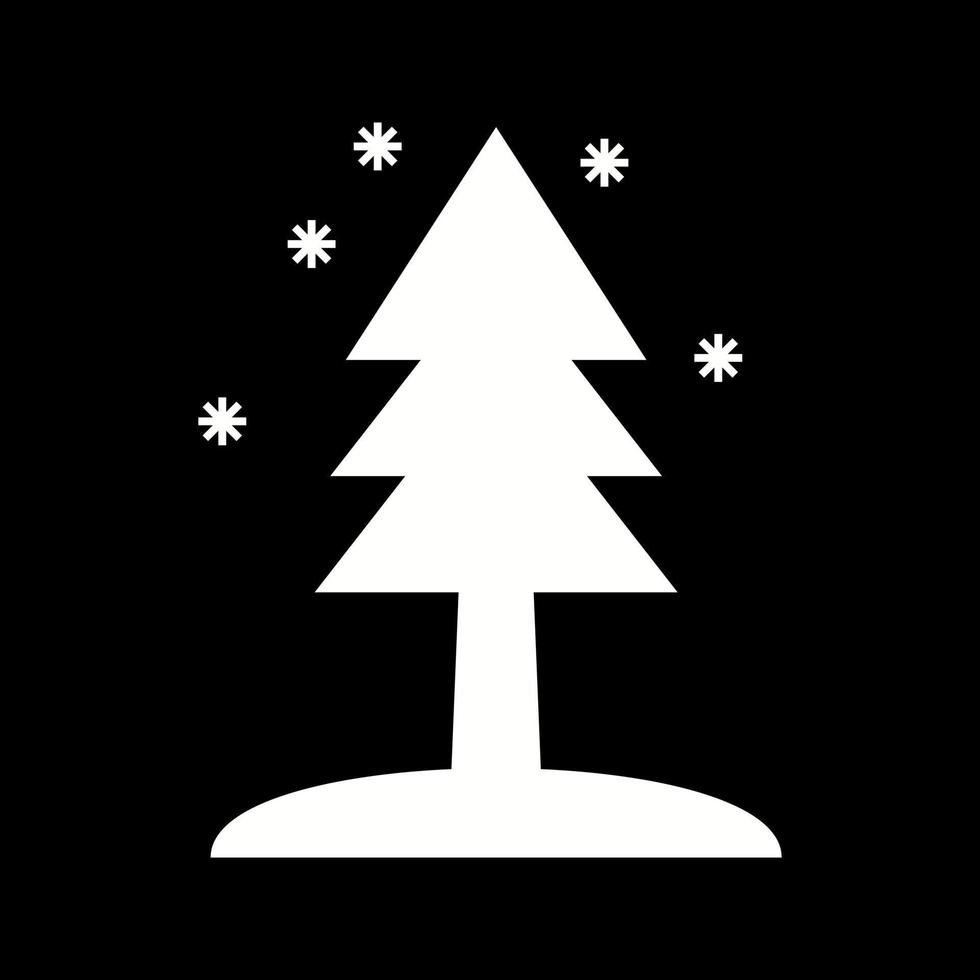 mooi boom in sneeuw glyph vector icoon