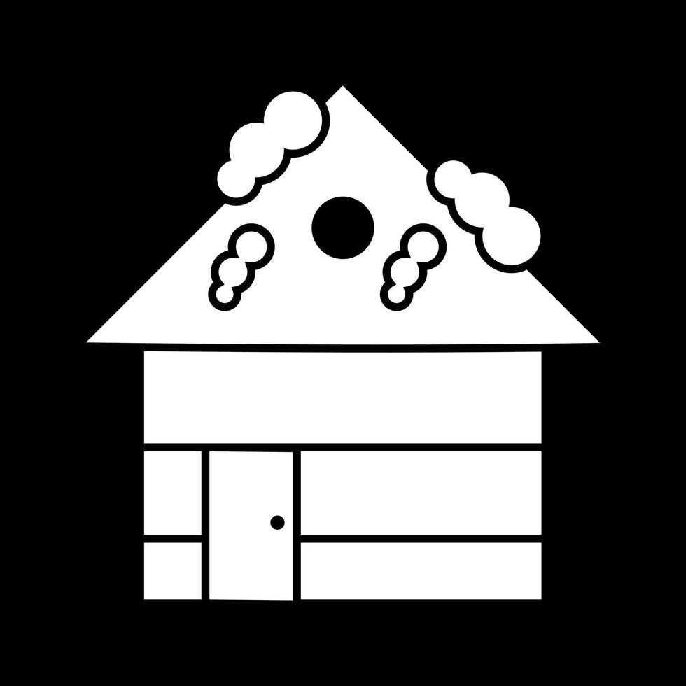 mooi huis in sneeuw glyph vector icoon