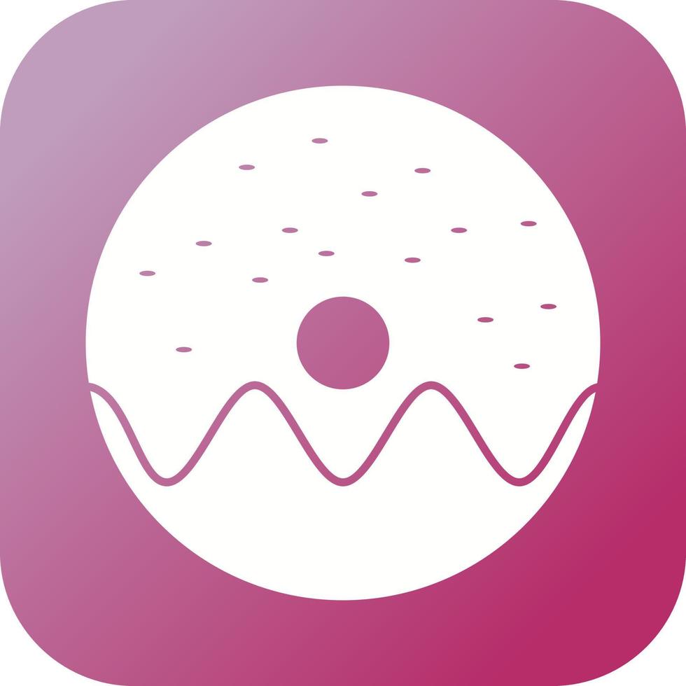 mooi donut besprenkeld glyph vector icoon