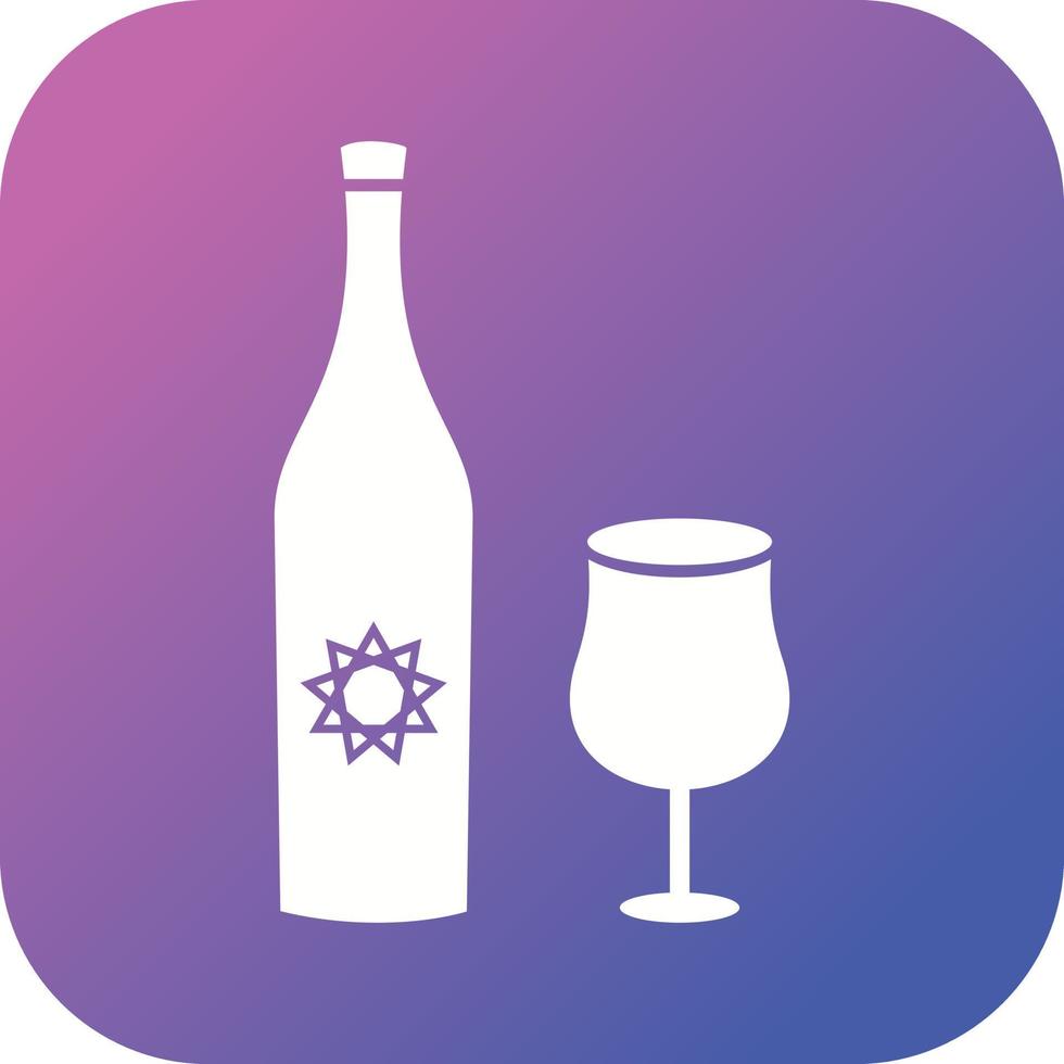 uniek beker en wijn vector glyph icoon