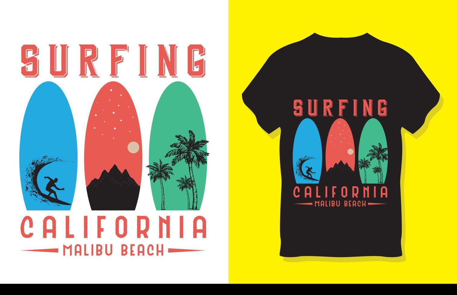 surfing Californië t overhemd vector