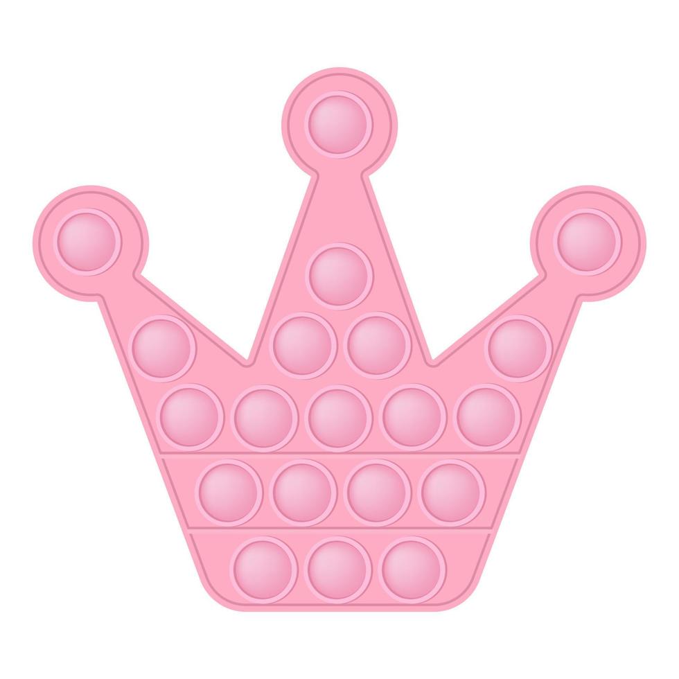knallen speelgoed- roze kroon een modieus silicium speelgoed- voor friemelt. verslavend anti stress speelgoed- in pastel roze kleur. bubbel zintuiglijk ontwikkelen speelgoed- voor kinderen vingers. vector illustratie geïsoleerd