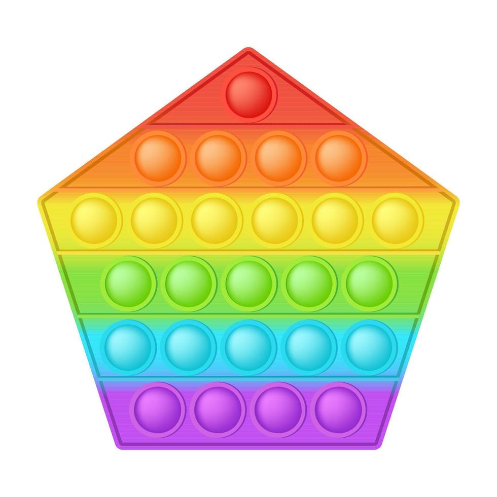 knallen speelgoed- helder regenboog figuur Pentagon silicium speelgoed- voor friemelt. verslavend bubbel zintuiglijk ontwikkelen speelgoed- voor kinderen vingers. vector illustratie geïsoleerd