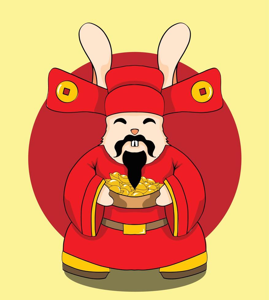 konijn vector illustratie in chinesse nieuw jaar