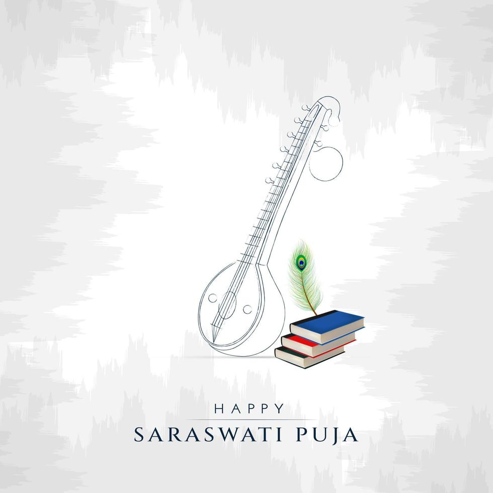 gelukkig Saraswathi puja sociaal media post vector