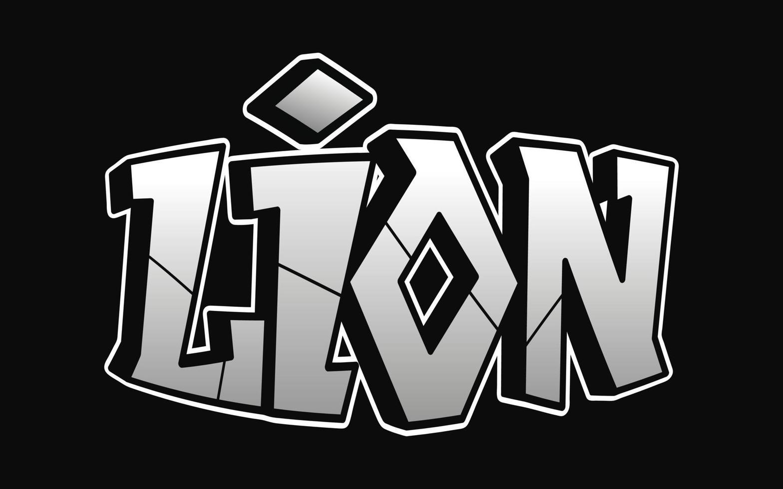 leeuw woord graffiti stijl letters.vector hand- getrokken tekening tekenfilm logo illustratie.grappig koel leeuw brieven, mode, graffiti stijl afdrukken voor t-shirt, poster concept vector