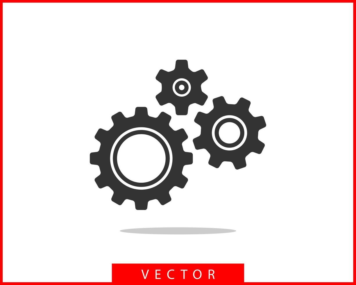 metaal versnellingen en radertjes vector. uitrusting icoon vlak ontwerp. mechanisme wielen logo. tandrad concept sjabloon. vector