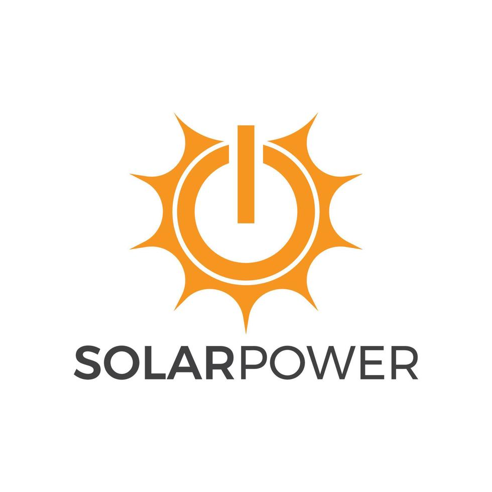 zonne- macht technologie logo sjabloon vector
