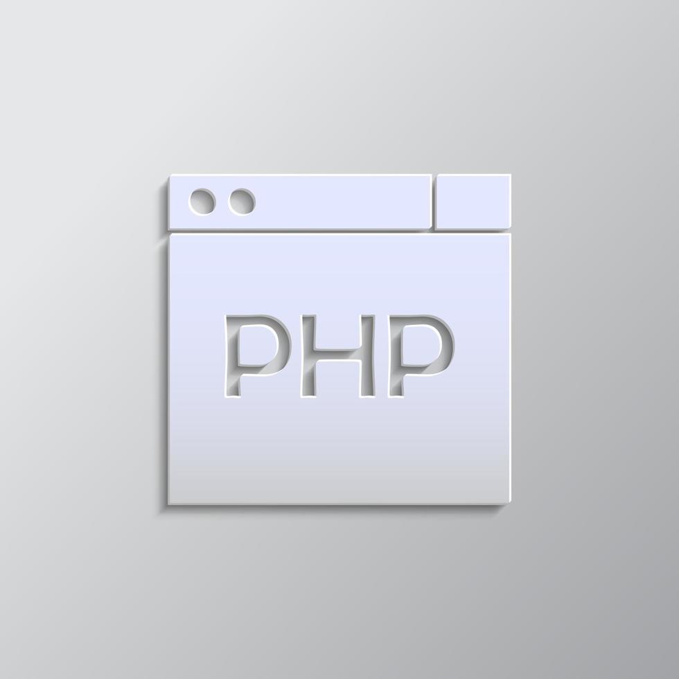databank, server, pup papier stijl, icoon. grijs kleur vector achtergrond- papier stijl vector icoon