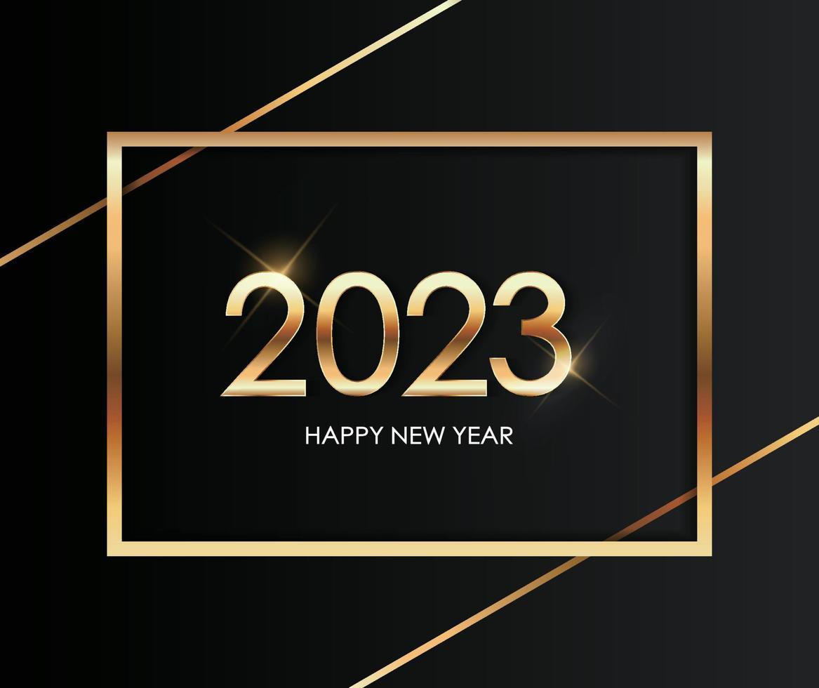 2023 gelukkig nieuw jaar aantal tekst effect achtergrond ontwerp. groet kaart, banier, poster. luxe vector illustratie.