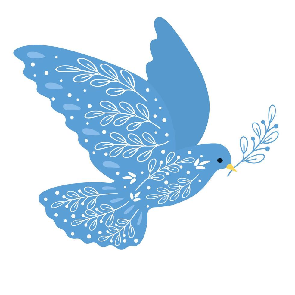 vector vliegend duif met olijf- Afdeling. symbool van vrede en vrijheid.