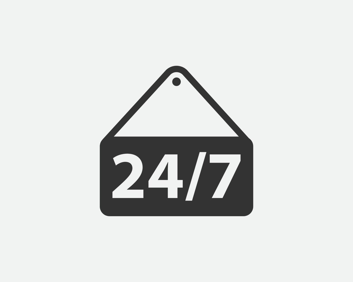 24 uren een dag onderhoud icoon symbool vector