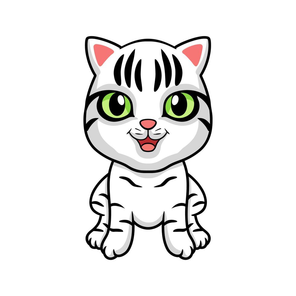 schattig Amerikaans kort haar- kat tekenfilm vector