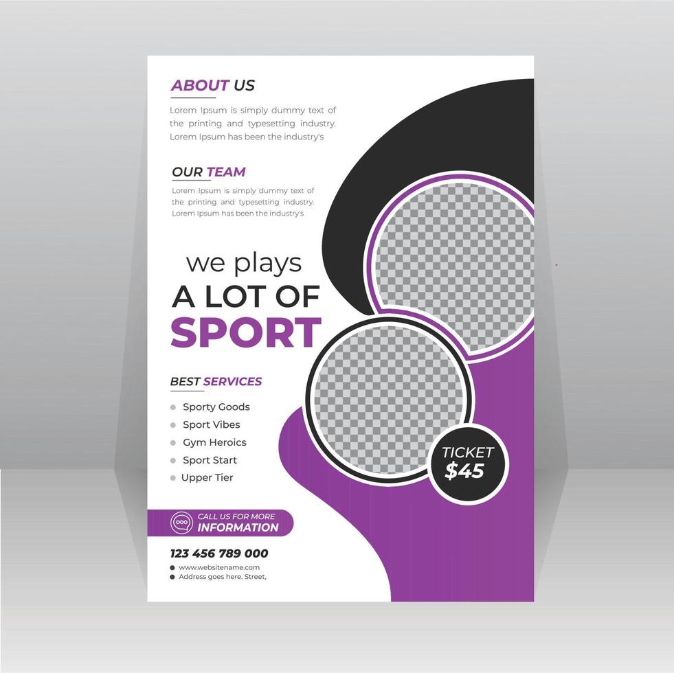 sport, spel wedstrijd folder, poster sjabloon vector