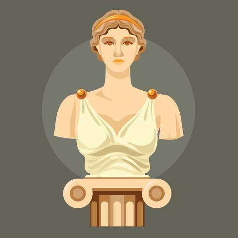 Standbeeld van Aphrodite, oude Griekse god van schoonheid vector