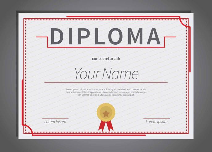 Gratis Diploma Template Illustratie vector