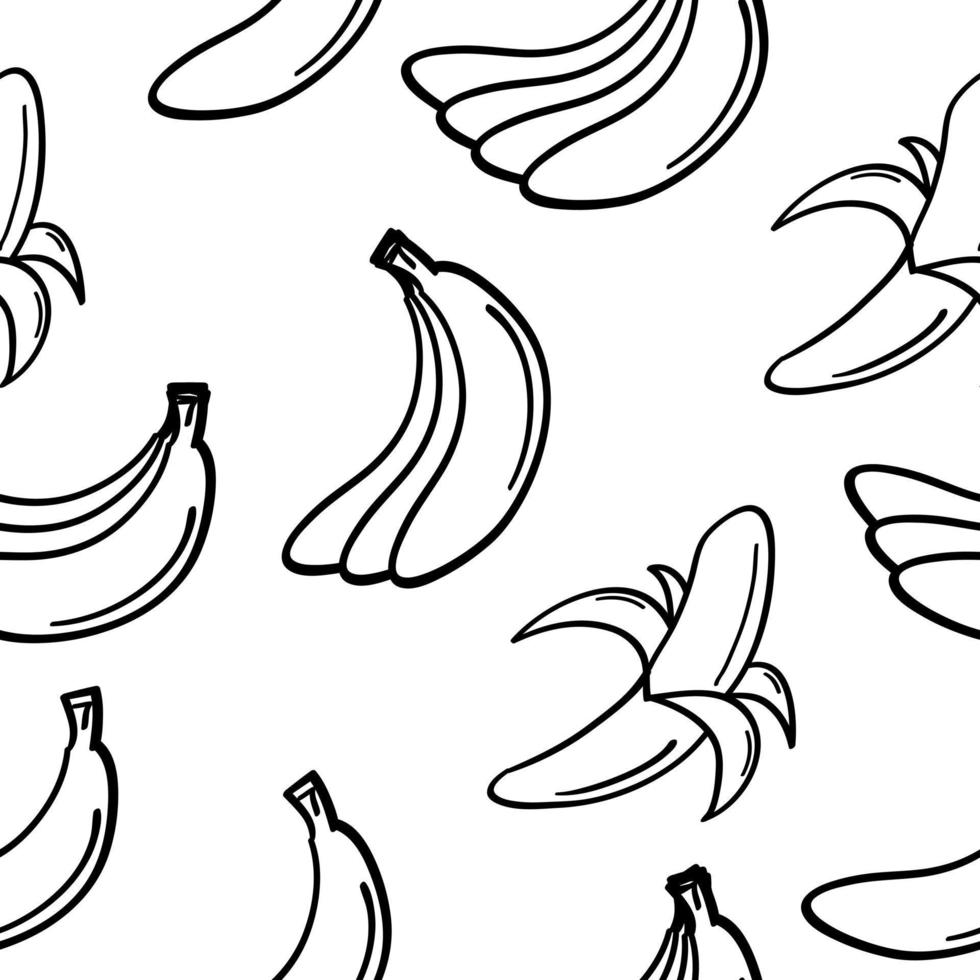 hand- getrokken banaan naadloos patroon vector