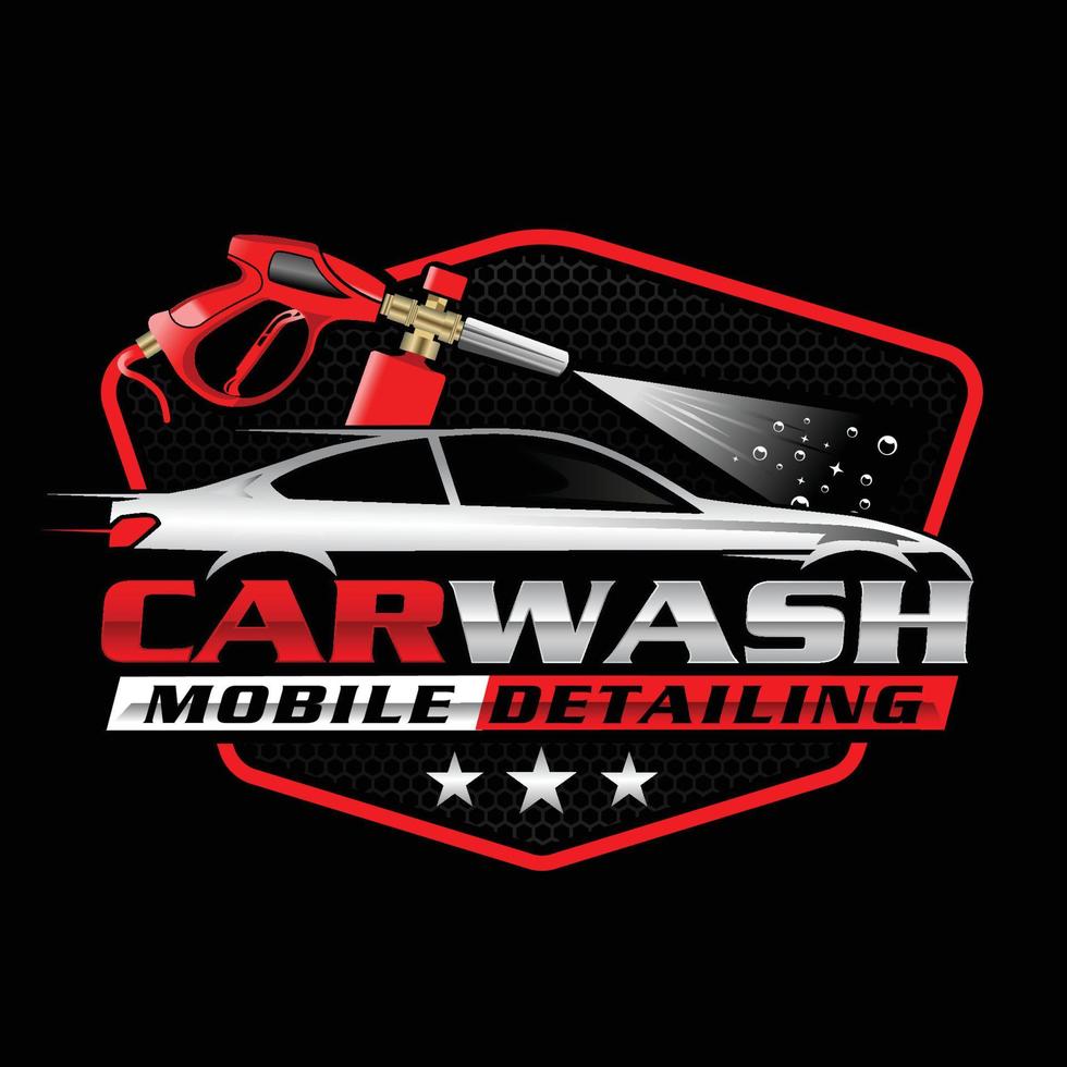 auto wassen en mobiel detaillering logo ontwerp vector