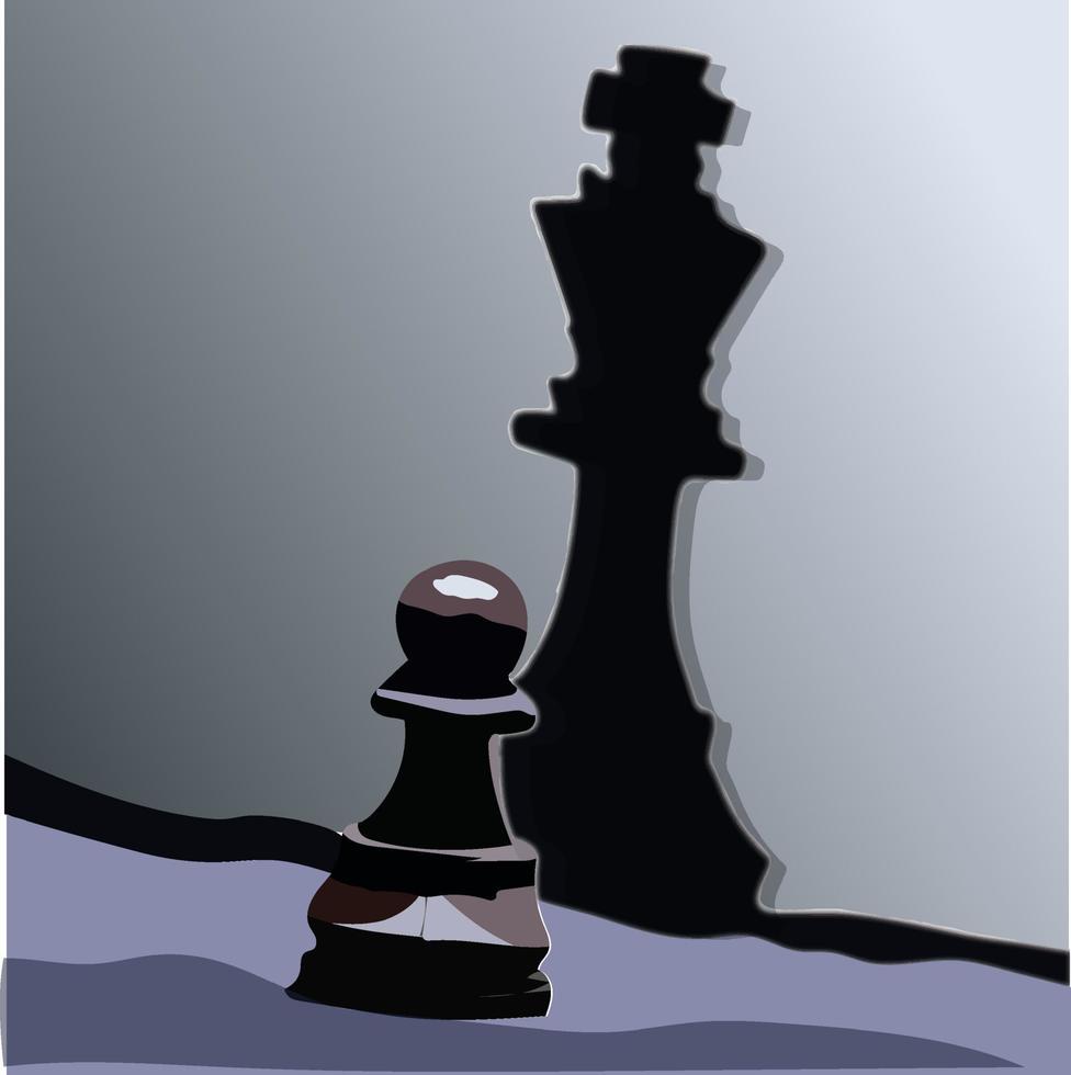 illustratie en vector van schaak pionnen vechten tegen naar worden koning