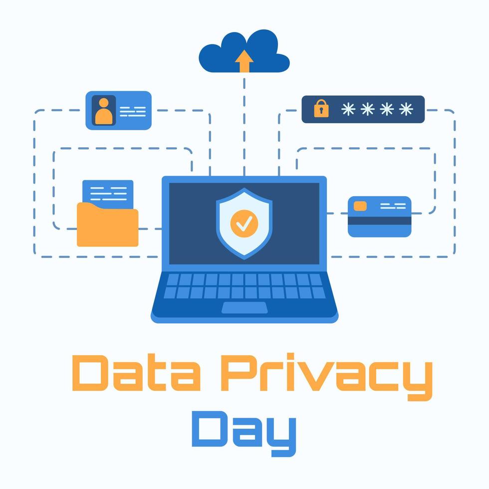 illustratie voor gegevens privacy dag januari 28. vector