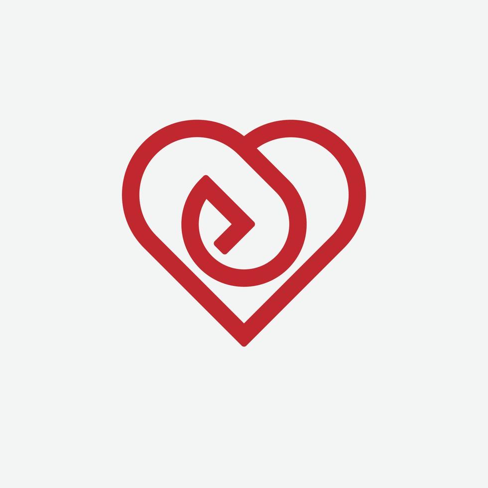 liefde klok, rood alarm klok en hart symbool logo ontwerp vector