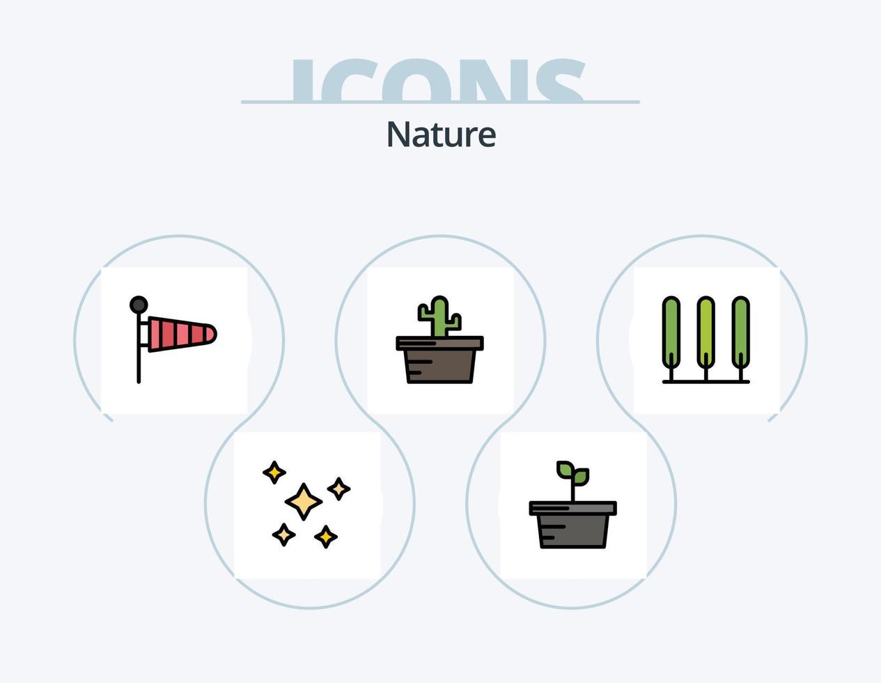 natuur lijn gevulde icoon pak 5 icoon ontwerp. natuur. het weer. natuur. thermometer. meteorologie vector