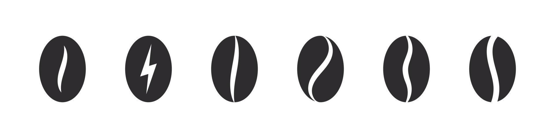 koffie bonen pictogrammen. koffie bonen in divers vormen. vector illustratie