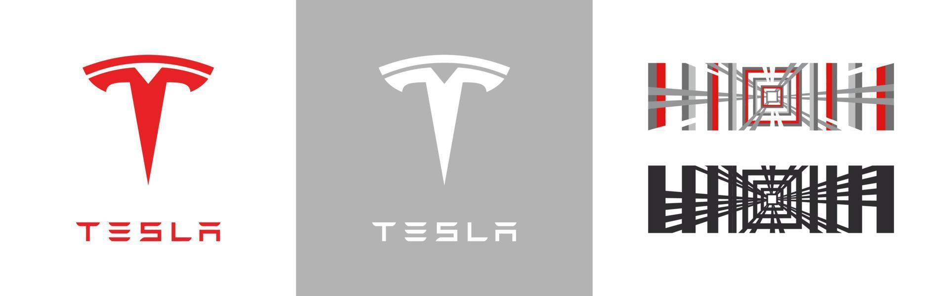 tesla. Tesla motoren. modern logo. eps 10 vector. redactioneel gebruik enkel en alleen. vinnitsia, Oekraïne. januari 10, 2023 vector