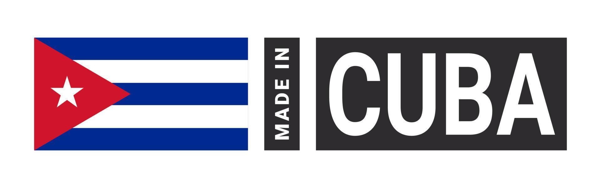 gemaakt in Cuba etiket teken. Product embleem. vlag van de land van vervaardiging. vector illustratie