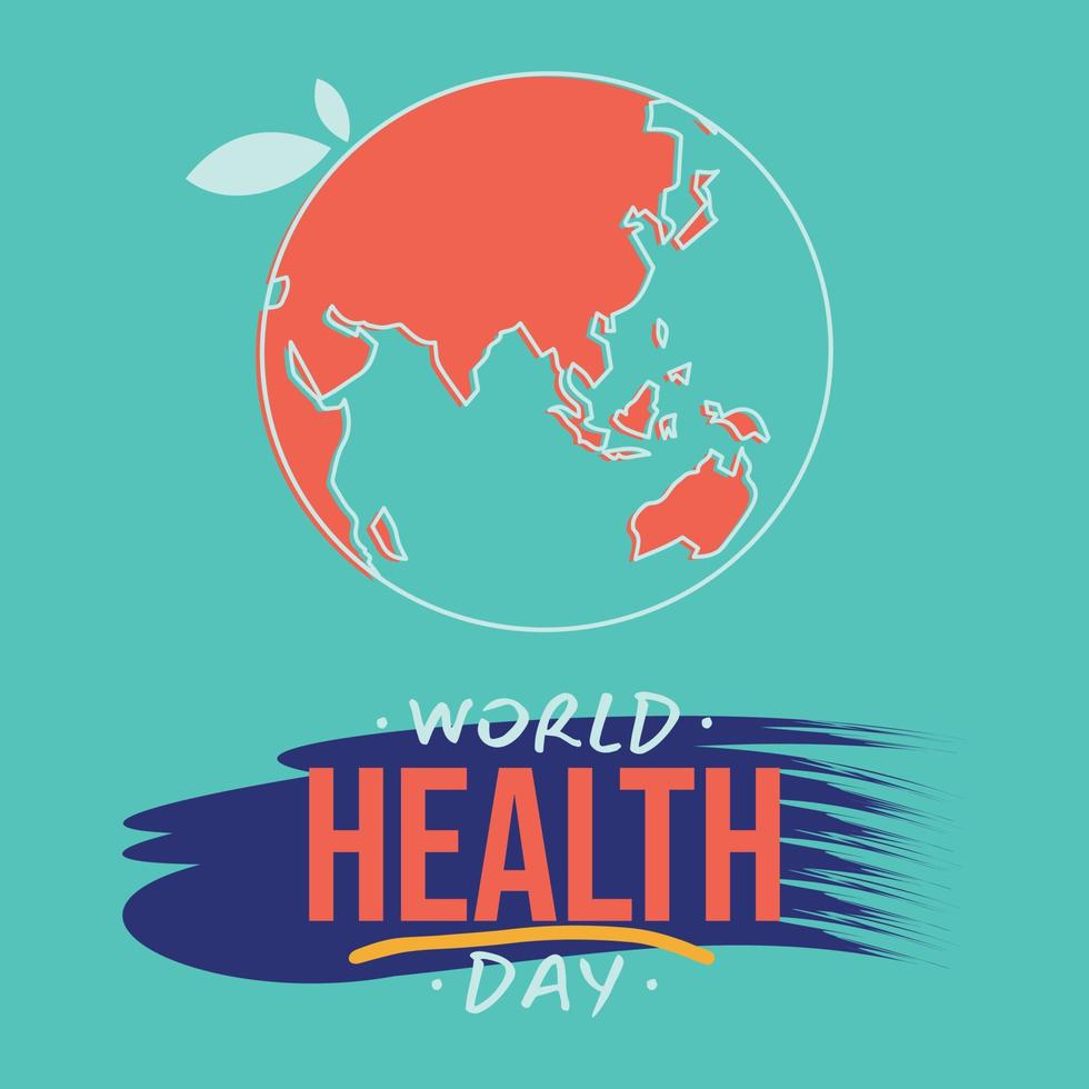 vector illustratie van wereld Gezondheid dag met wereld kaart Aan de blauw achtergrond