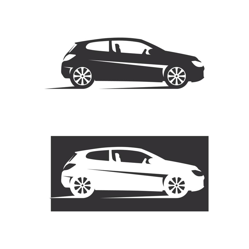 auto auto logo ontwerp met concept sportwagen voertuig pictogram silhouette.vector illustratie ontwerpsjabloon. vector