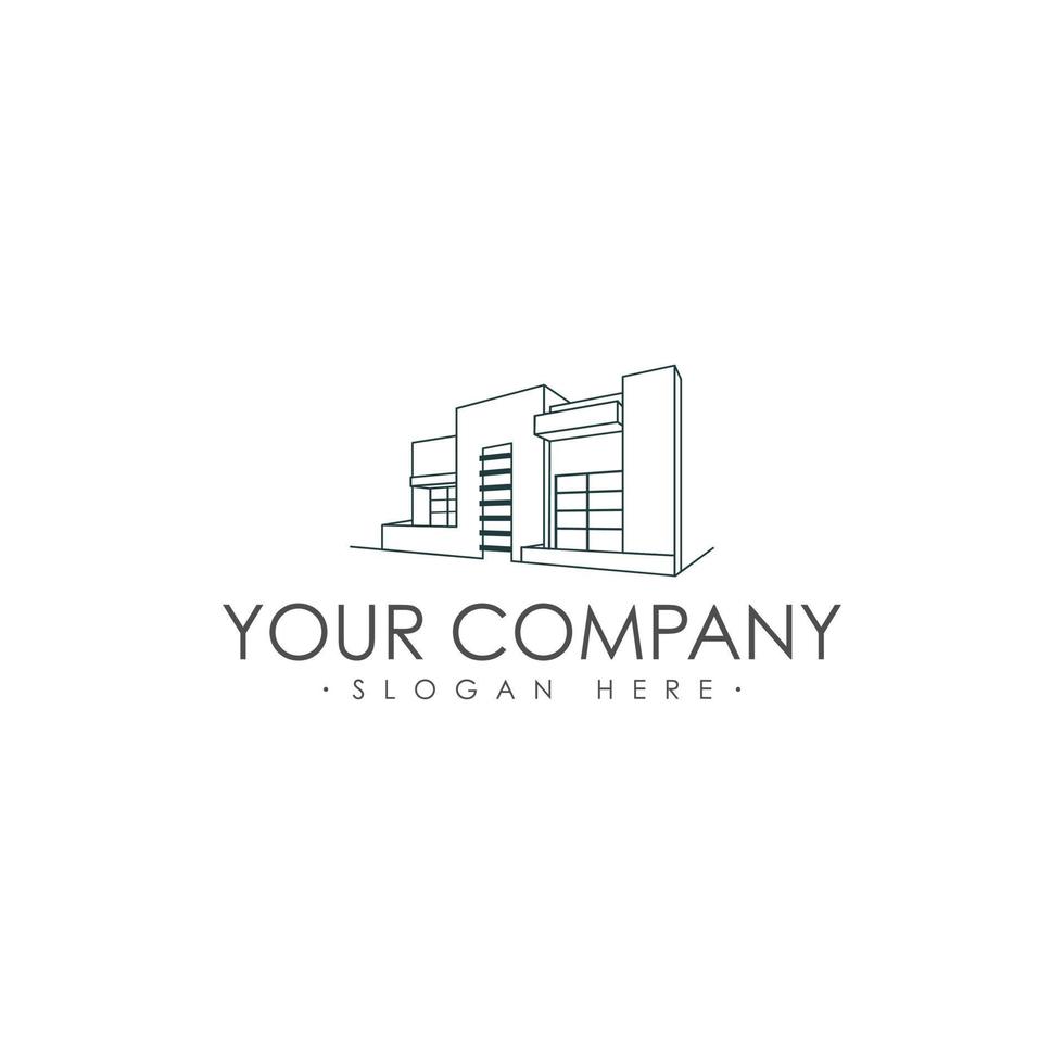 gebouw bouw bedrijf logo vector