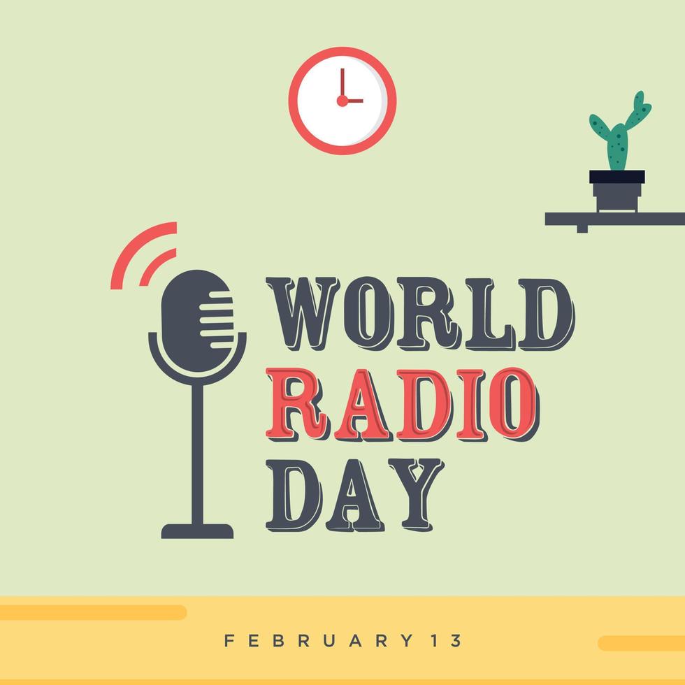 wereld radio dag Aan februari 13 achtergrond sjabloon vector